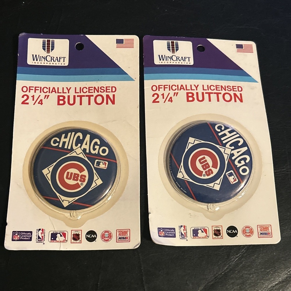Vintage Wincraft Chicago Cubs Baseball Button 3‎ 1/2" Made in USA Pin Pinback F1